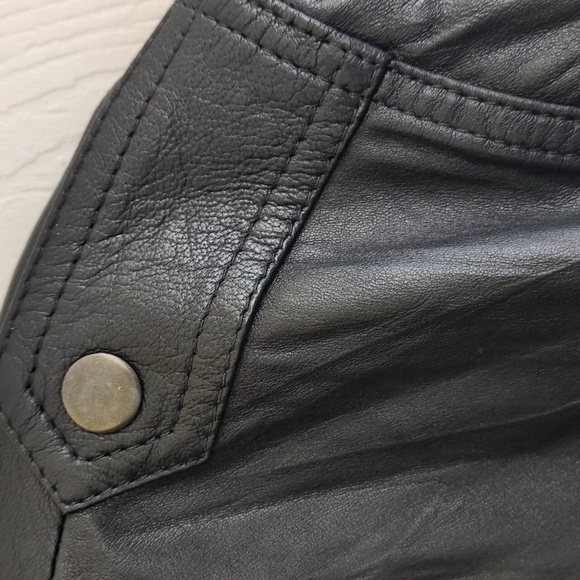 Chico Bomber Leather Jacket size 3 Blk - Picture 4 of 6